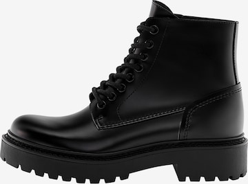 Pull&Bear Lace-up bootie in Black