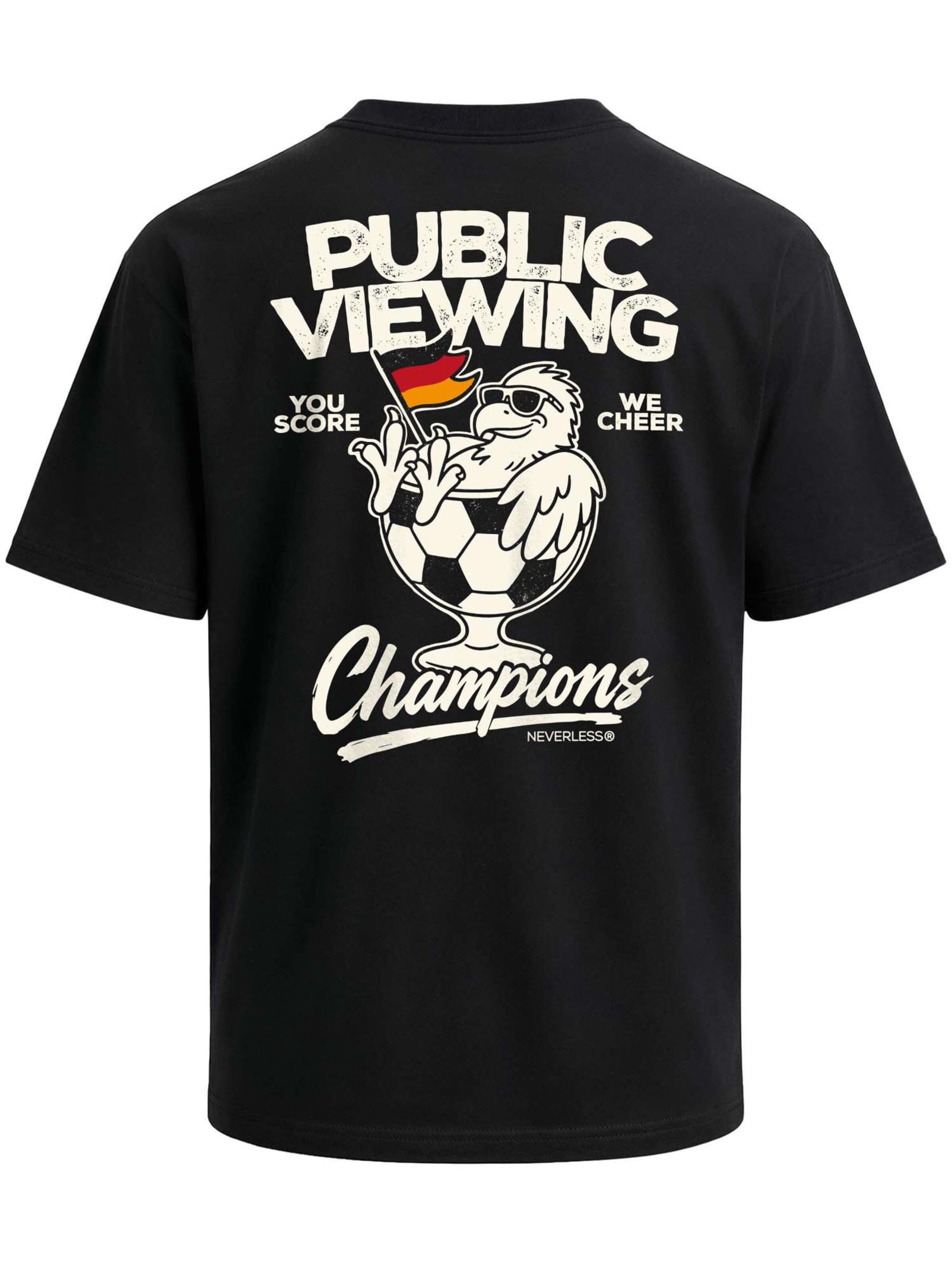 Neverless Shirt 'Public Viewing Champion' in Black