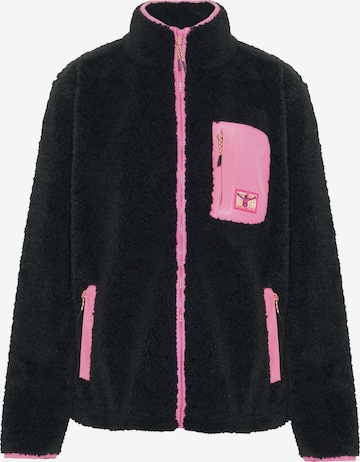 CHIEMSEE Fleece Jacket in Black: front