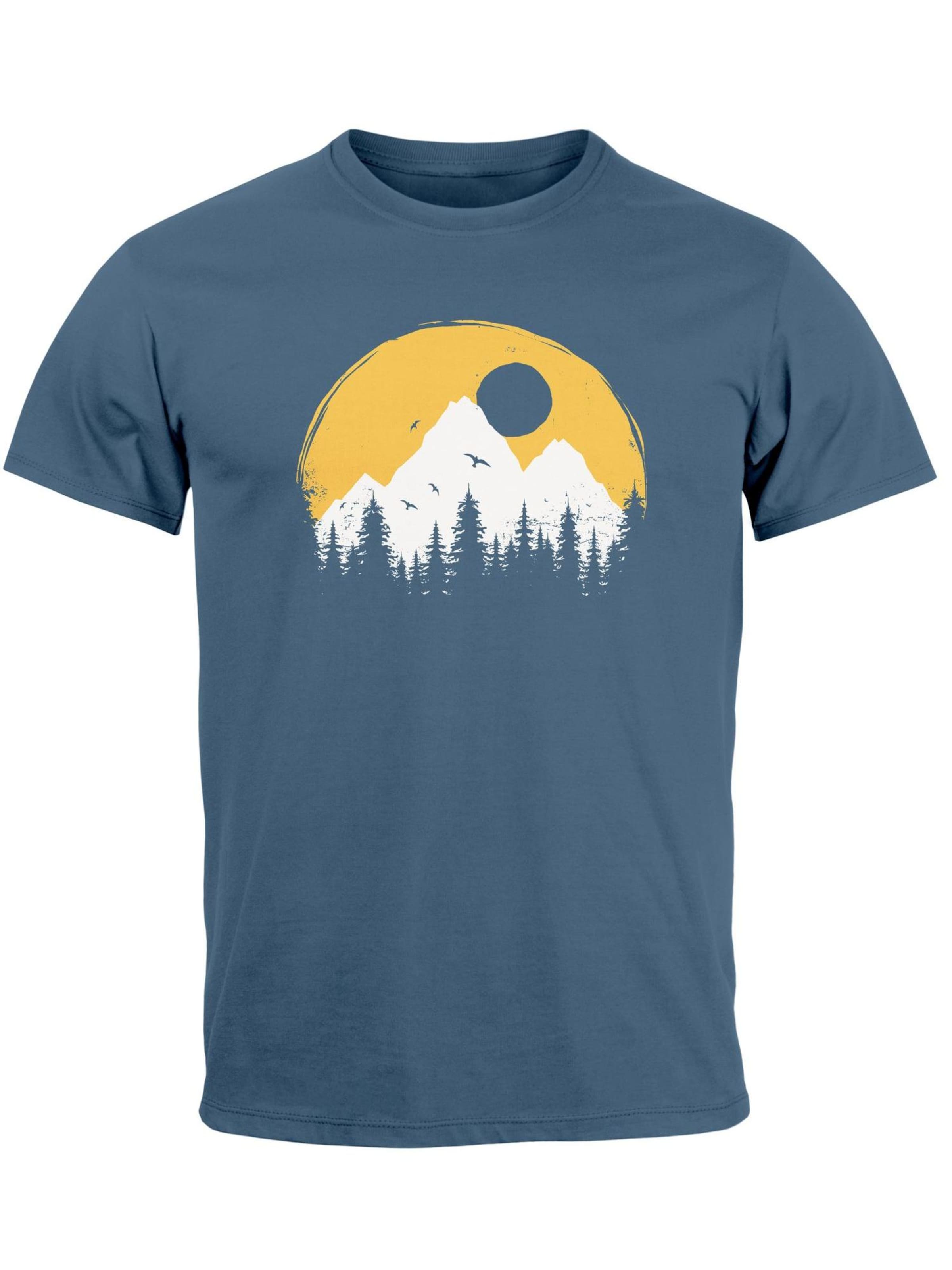 Neverless Shirt 'Mountains' in Blue: front