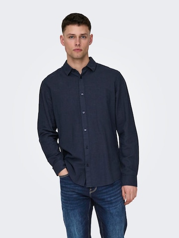 Only & Sons Slim fit Overhemd 'Caiden' in Blauw: voorkant