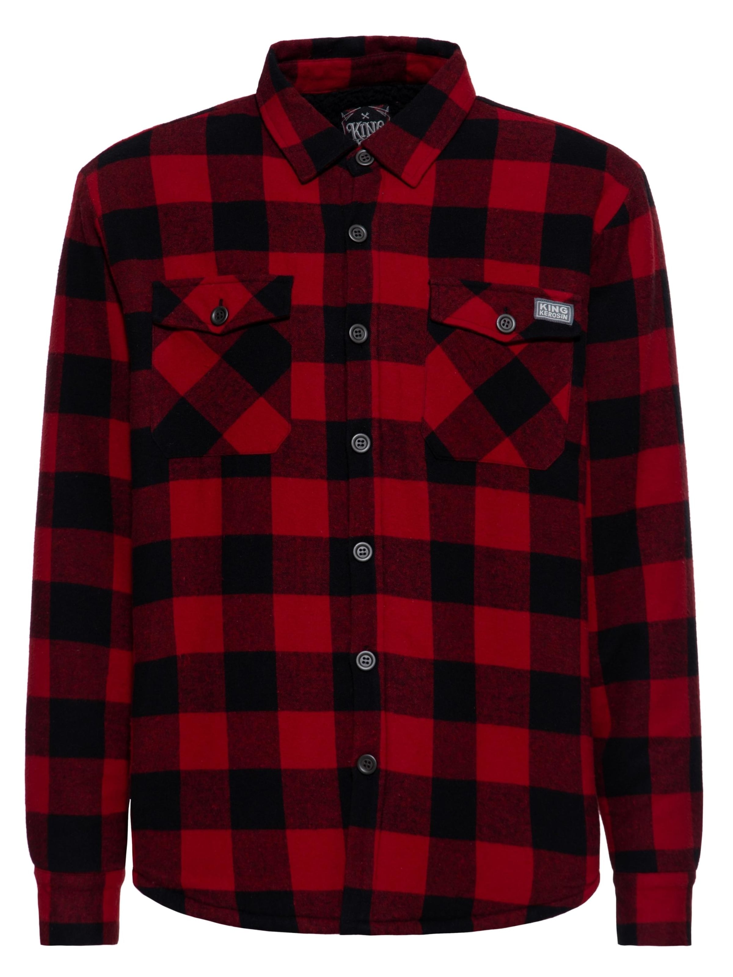 King Kerosin Button Up Shirt in Red, Item view