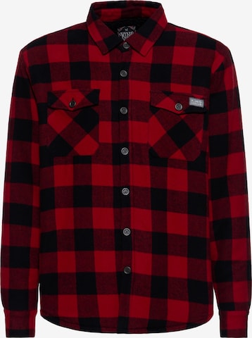 King Kerosin Regular fit Button Up Shirt in Red: front