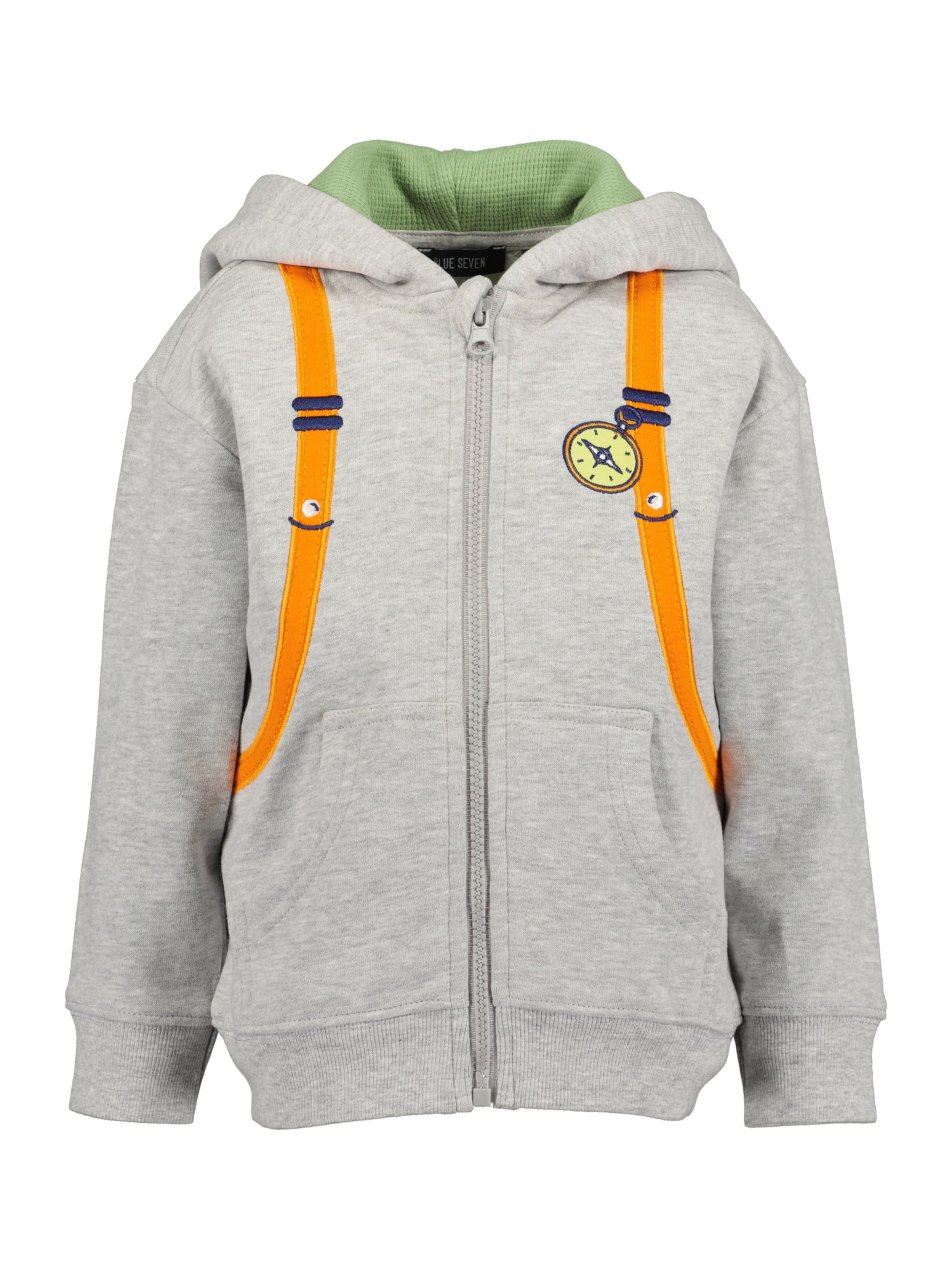 BLUE SEVEN - Sudadera con cremallera en gris: frente