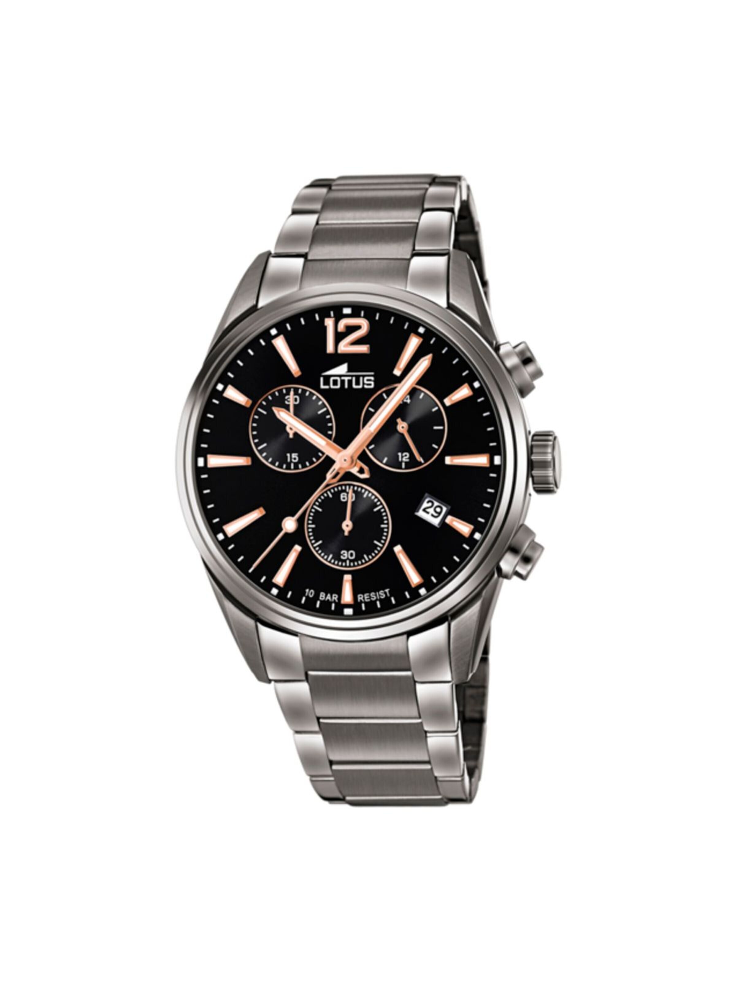 Lotus Analog Watch in Black: front