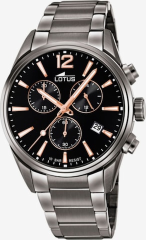 Montre à affichage analogique Lotus en noir : devant