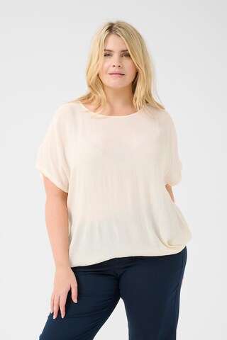 KAFFE CURVE Blouse 'KC Ami' in Wit: voorkant