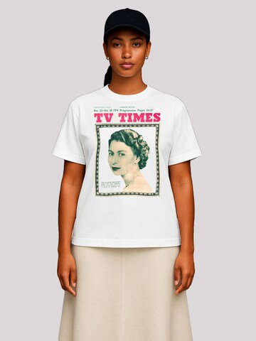 T-shirt 'TV Times Queen Elizabeth II 1957 Cover' F4NT4STIC en blanc : devant