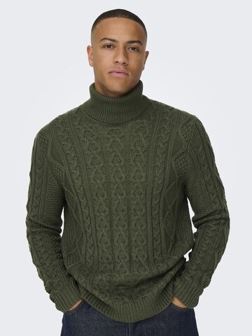 Pull-over 'Rigge' Only & Sons en vert : devant