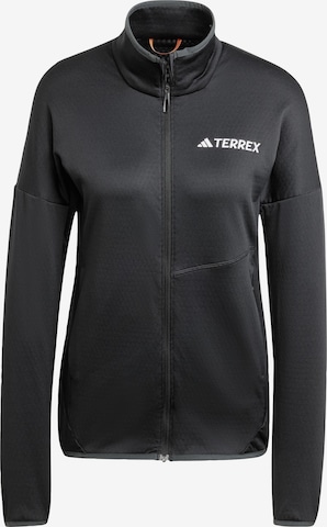 Veste en polaire fonctionnelle 'Xperior' ADIDAS TERREX en noir : devant