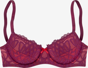 LASCANA Push-up BH 'Wire bra' i lilla: forside