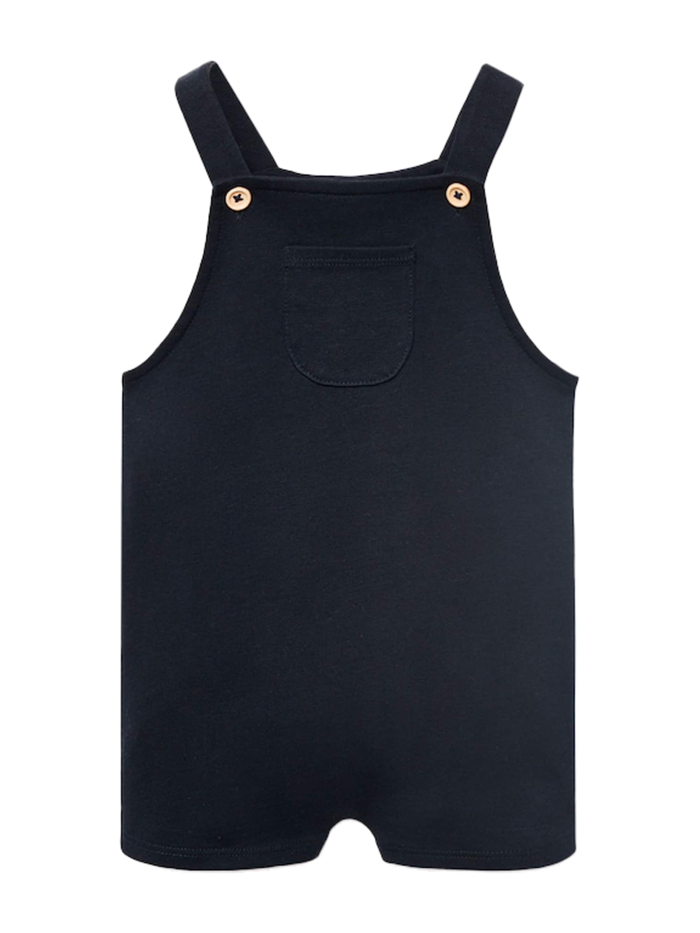 MANGO KIDS Regularen Hlače z naramnicami 'DUNGAREES NAVY' | modra barva: sprednja stran