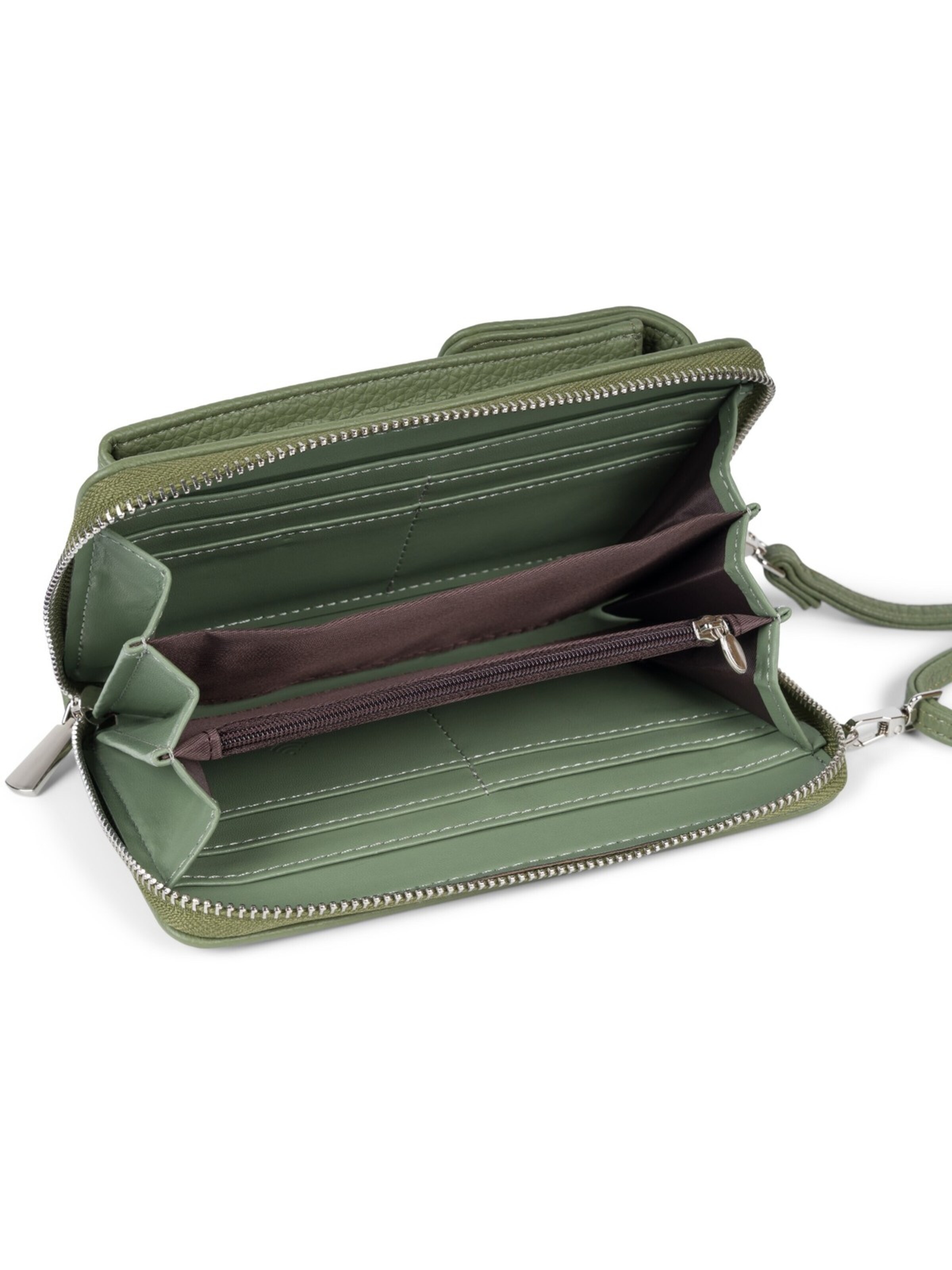 styleBREAKER Crossbody bag 'Umhängetasche mit Handyfach und RFID Schutz' in Green