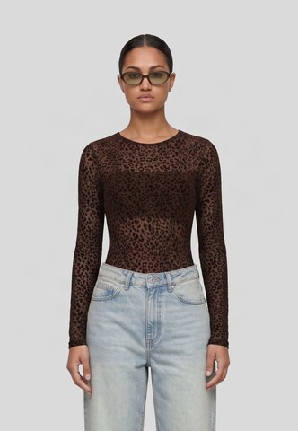 Urban Classics Shirt bodysuit in Brown: front