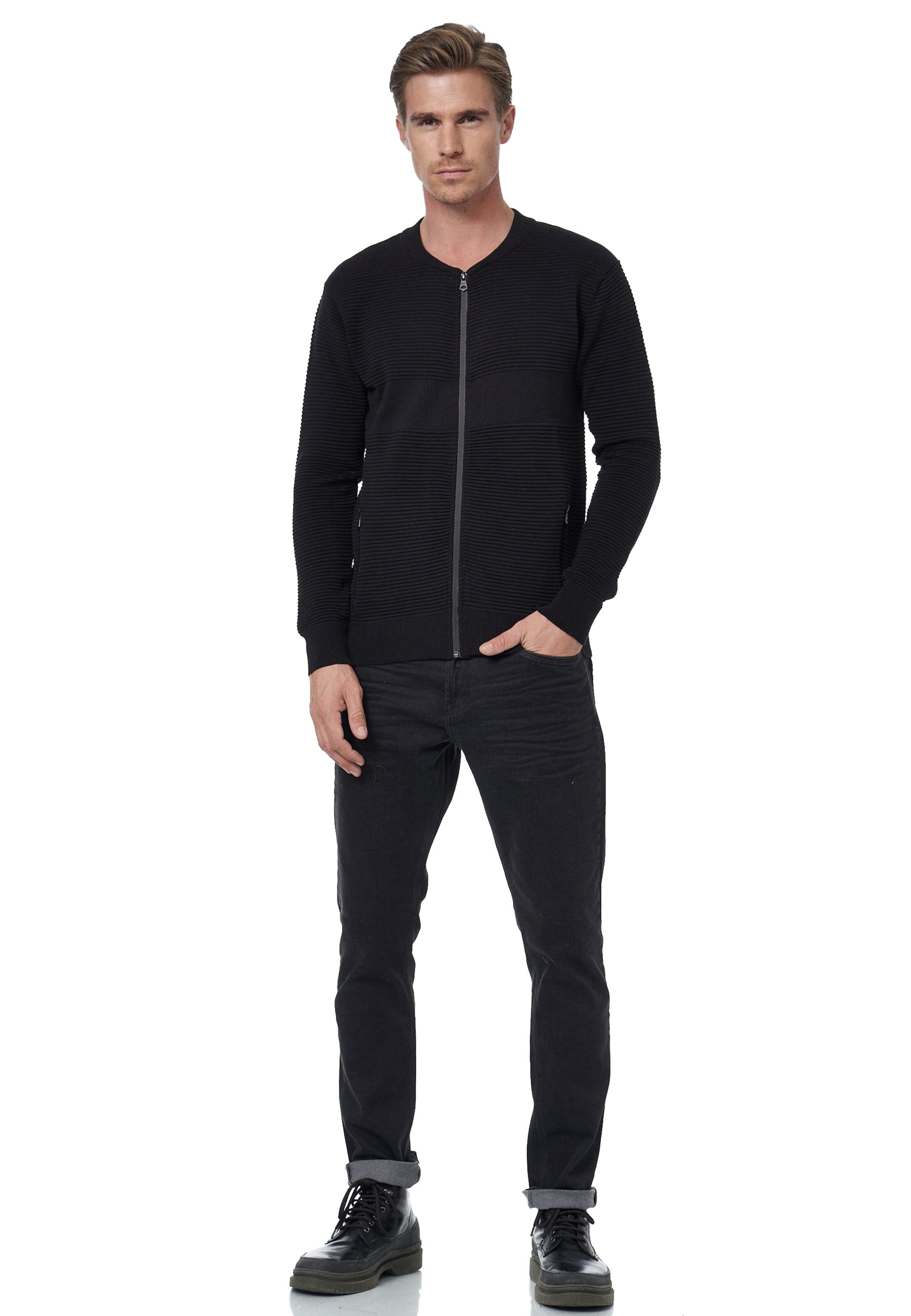 Rusty Neal Gebreid vest in Zwart