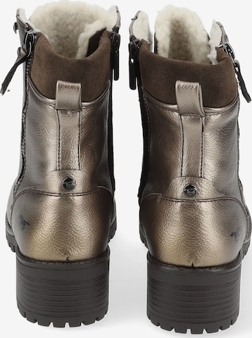 MUSTANG Lace-Up Ankle Boots in Gold