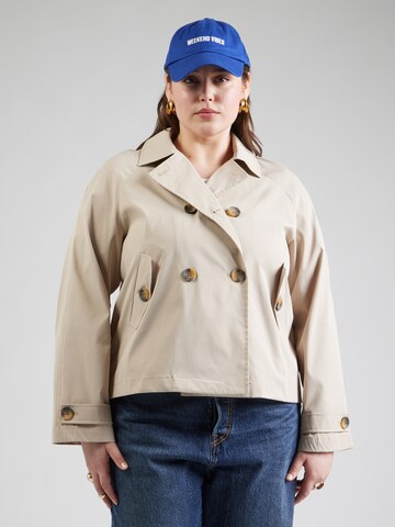 Manteau mi-saison 'CARApril' ONLY Carmakoma en beige : devant