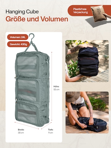 TRAVEL DUDE Matkakassi 'Hanging Packing Cube mit Kompression, Hängende Packwürfel für Rucksack und Koffer, Reise Regal in Schwarz' värissä hopea