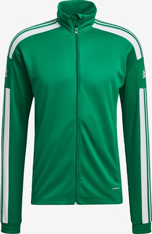 ADIDAS SPORTSWEAR Athletic Zip-Up Hoodie 'Squadra 21' in Green: front