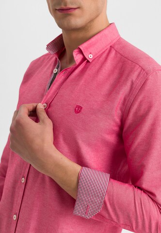 Jimmy Sanders Слим Рубашка в Ярко-розовый