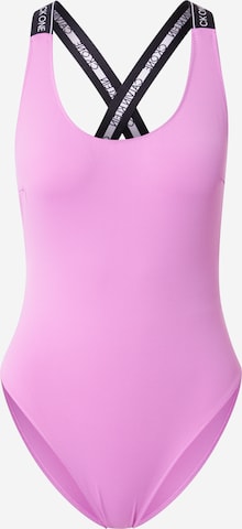 Calvin Klein Swimwear Badpak in Lila: voorkant