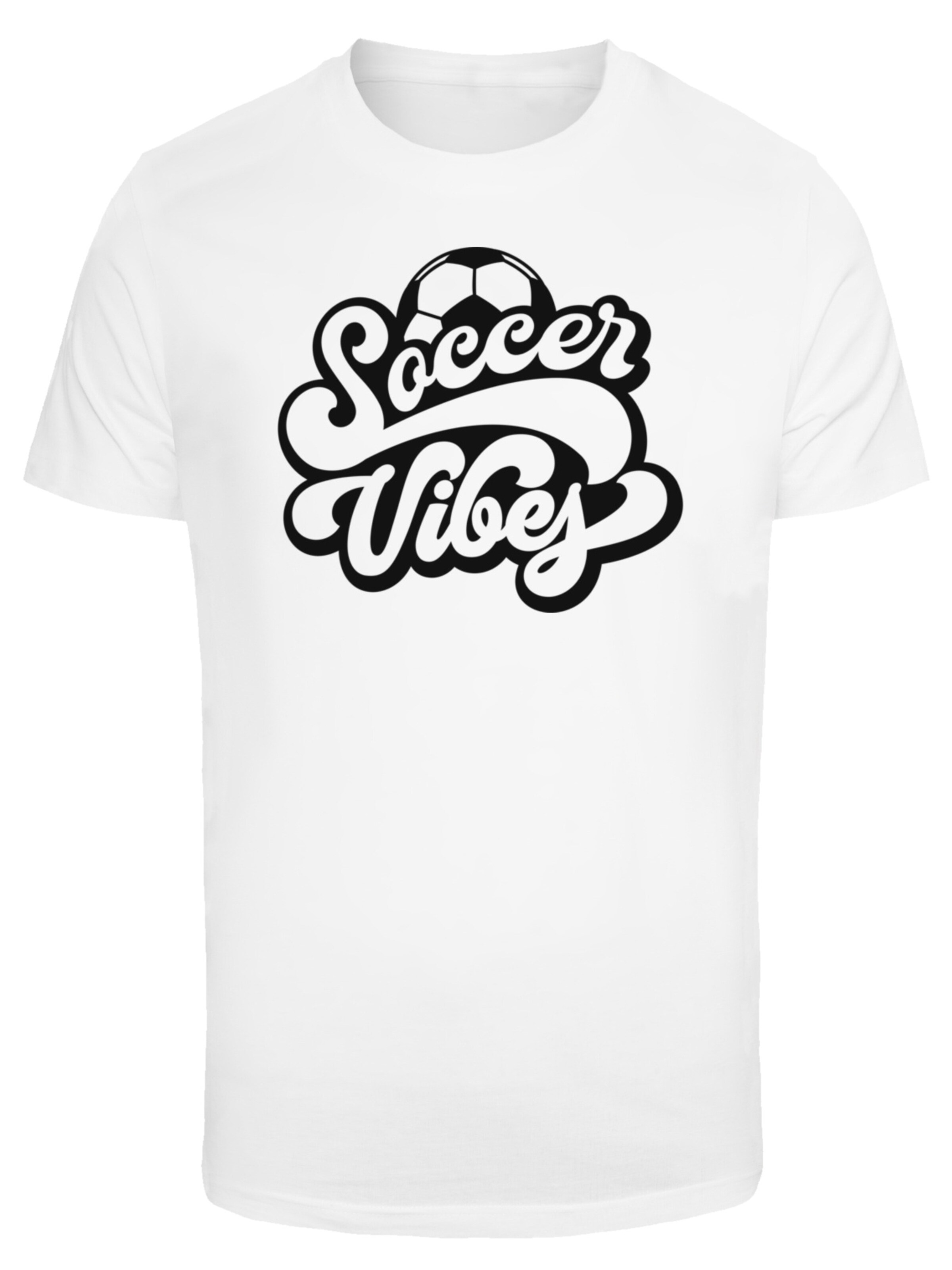 T-Shirt 'Soccer Vibes Typography Sporty Graphic' F4NT4STIC en blanc : devant