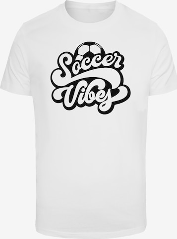 T-Shirt 'Soccer Vibes Typography Sporty Graphic' F4NT4STIC en blanc : devant