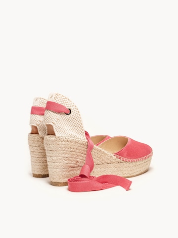 Sandalo 'Alpargata Cuña 8 cm' di Alhamas in rosa