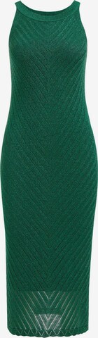 WE Fashion Úpletové šaty – zelená: přední strana