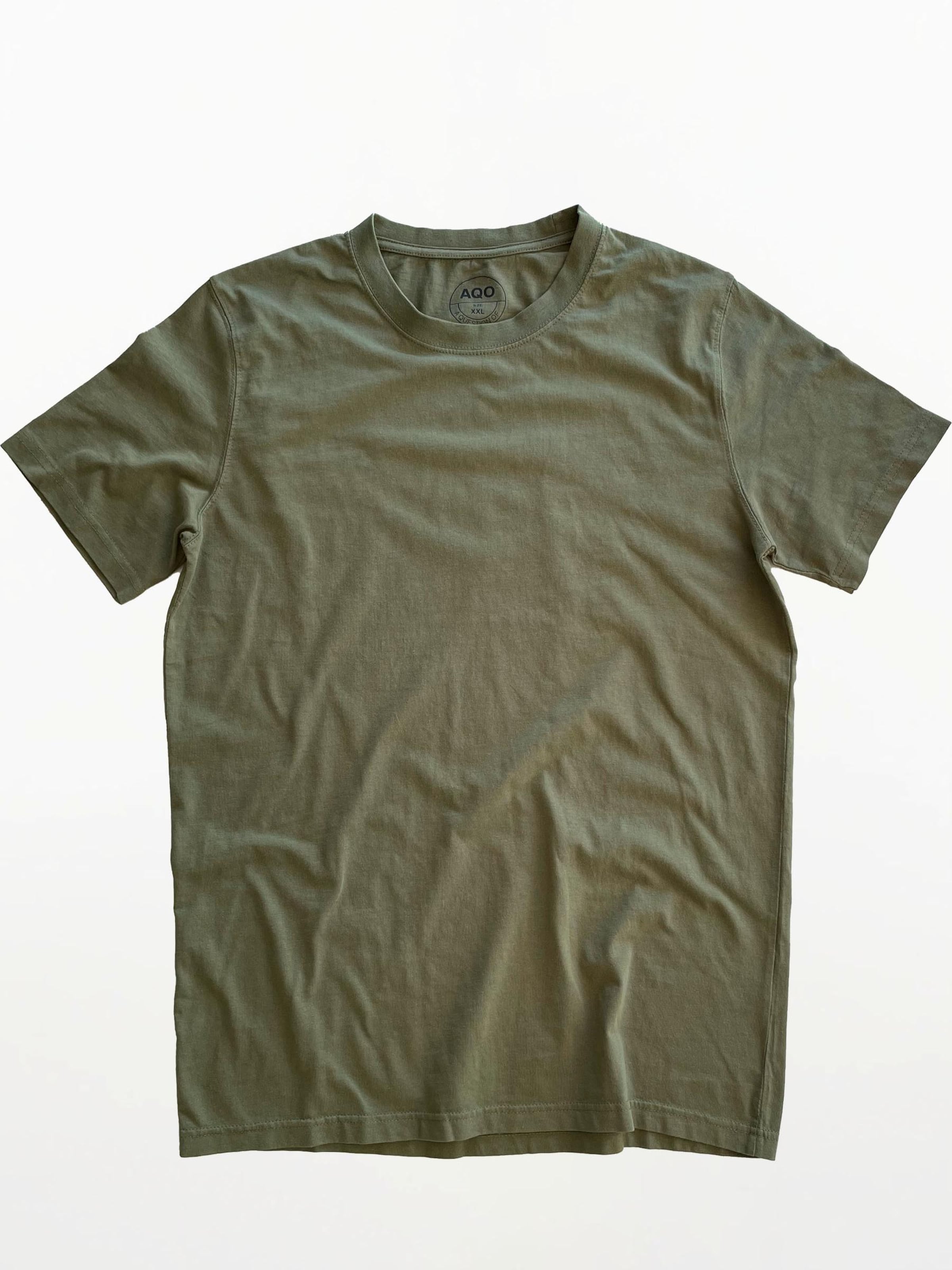 A Question Of (AQO) Shirt 'Anders Tee Garment Dyed' in Green: front