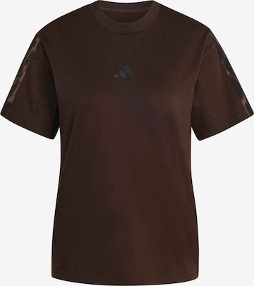 ADIDAS SPORTSWEAR - Camisa funcionais 'Seasonal Essentials' em castanho: frente