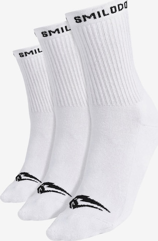 Chaussettes Smilodox en blanc : devant