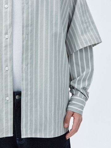 VAMOS CLO Comfort fit Button Up Shirt 'Seabrook' in Green