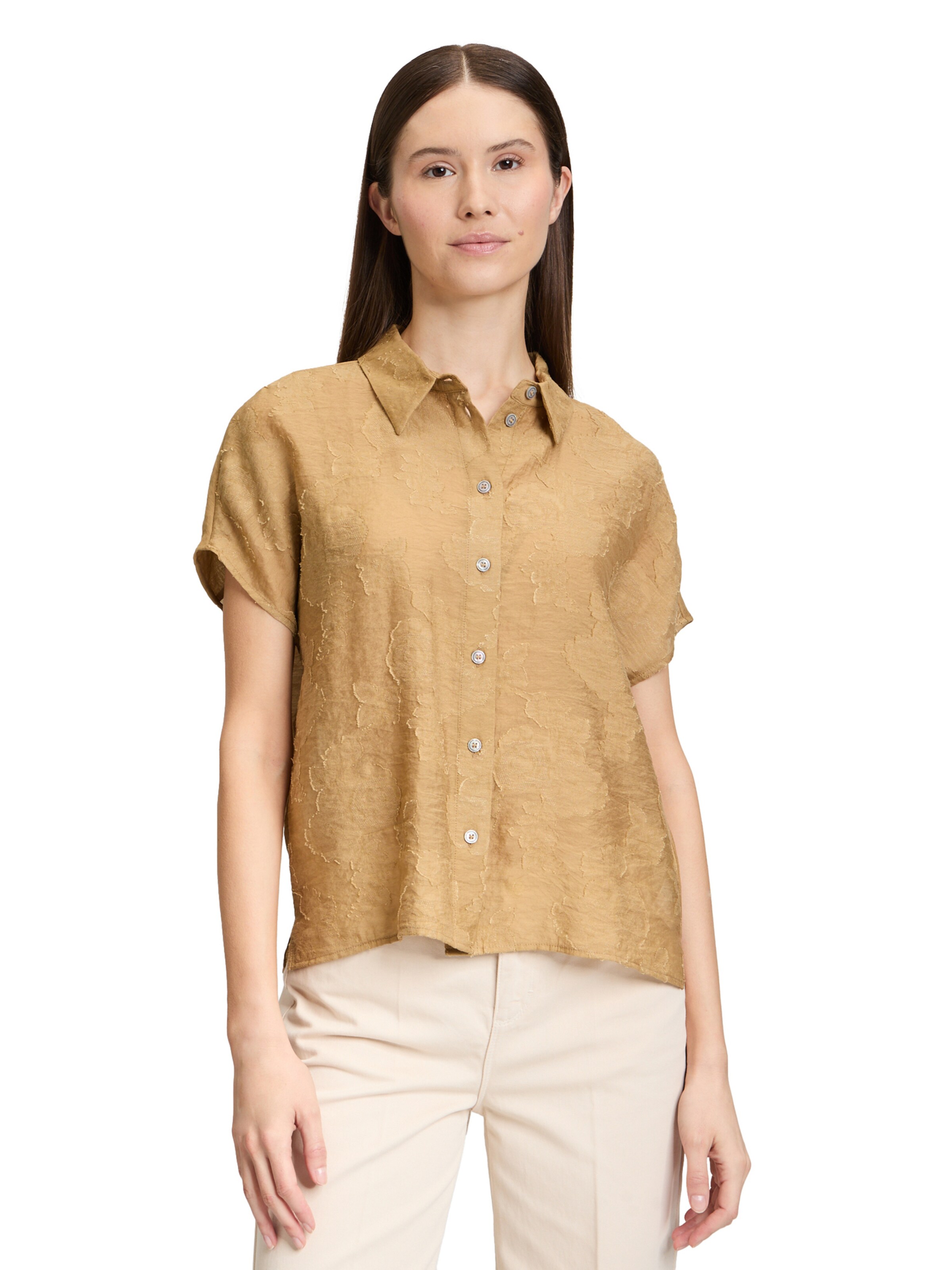 Cartoon Blouse in Beige: front