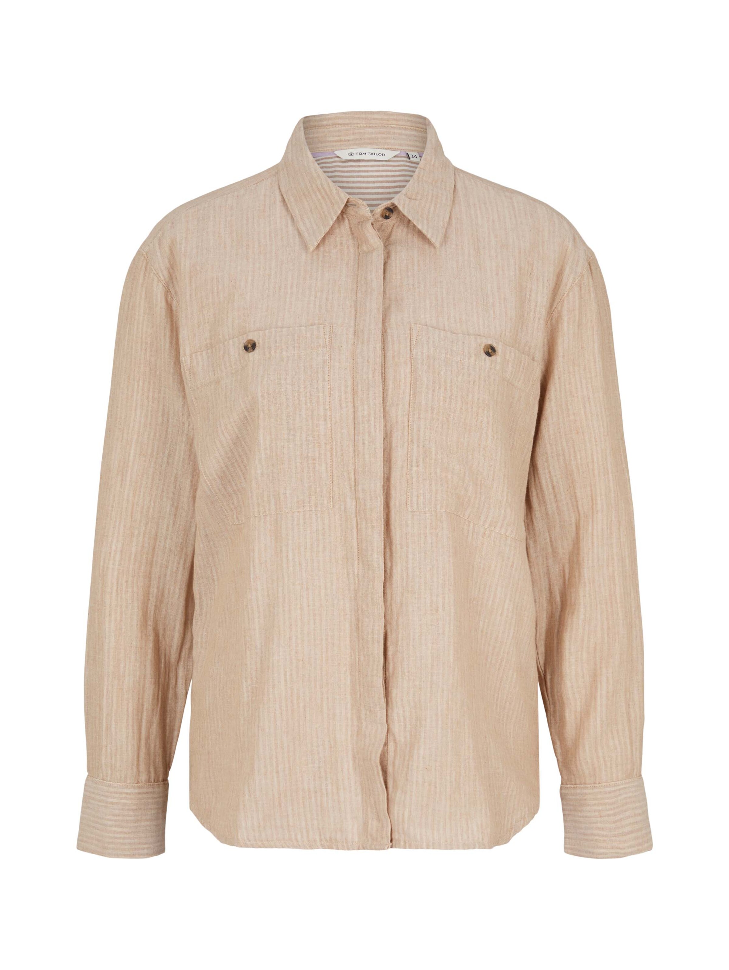 Frauen Große Größen TOM TAILOR Bluse in Hellbraun - ZI78763 Frauen Große Größen TOM TAILOR Bluse in Hellbraun - ZI78763