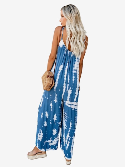 KoJooin Jumpsuit 'Damen Jumpsuit mit verstellbaren Trägern, weitem Bein und dezentem Print Leichter Sommer-Overall' in XL in Blue, Item view