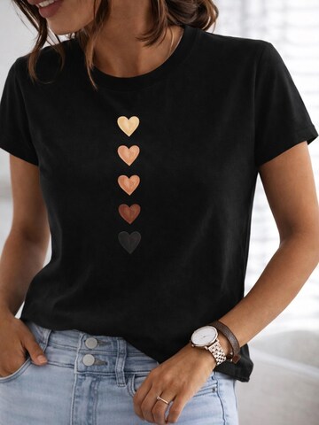 RMK Shirt 'Herz'‌‌‌‌‌‌‌‌ in Schwarz: Vorderseite