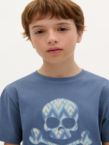 Scalpers Shirt 'Ikat Skull' in Blue