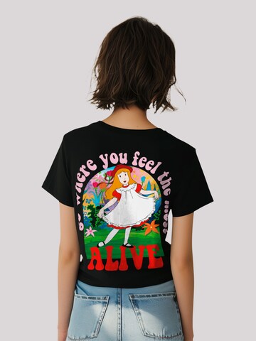 F4NT4STIC T-Shirt 'Alice im Wunderland Hut' in Schwarz: Vorderseite