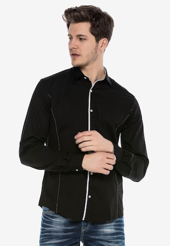 CIPO & BAXX Regular fit Button Up Shirt 'MARCO' in Black