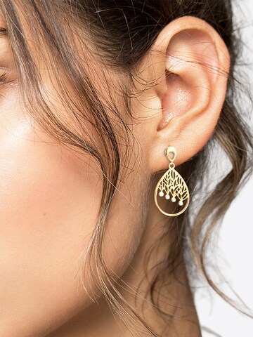 Sofia Milani Ohrringe 'Oval Leaf'‌‌‌‌‌‌‌ in Gold: Vorderseite