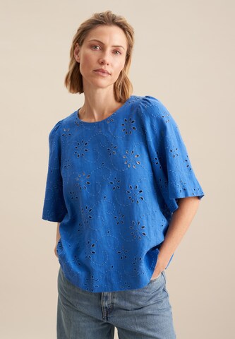 SEIDENSTICKER Blouse 'Schwarze Rose' in Blauw: voorkant