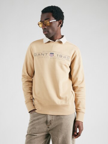 Felpa di GANT in beige: frontale