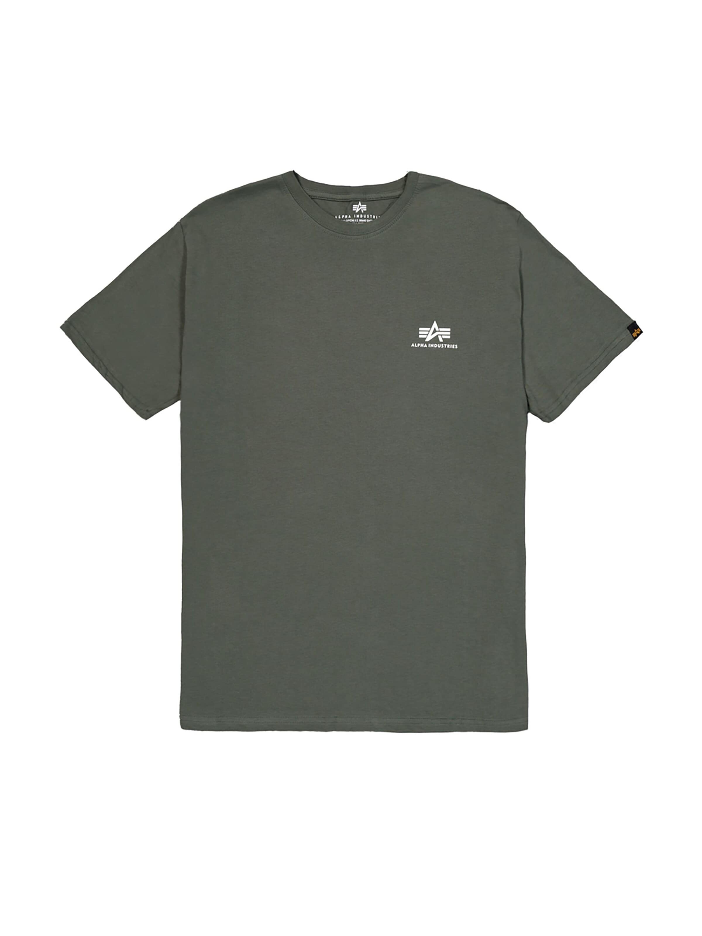 ALPHA INDUSTRIES Regularny krój Koszulka w kolorze zielony: przód