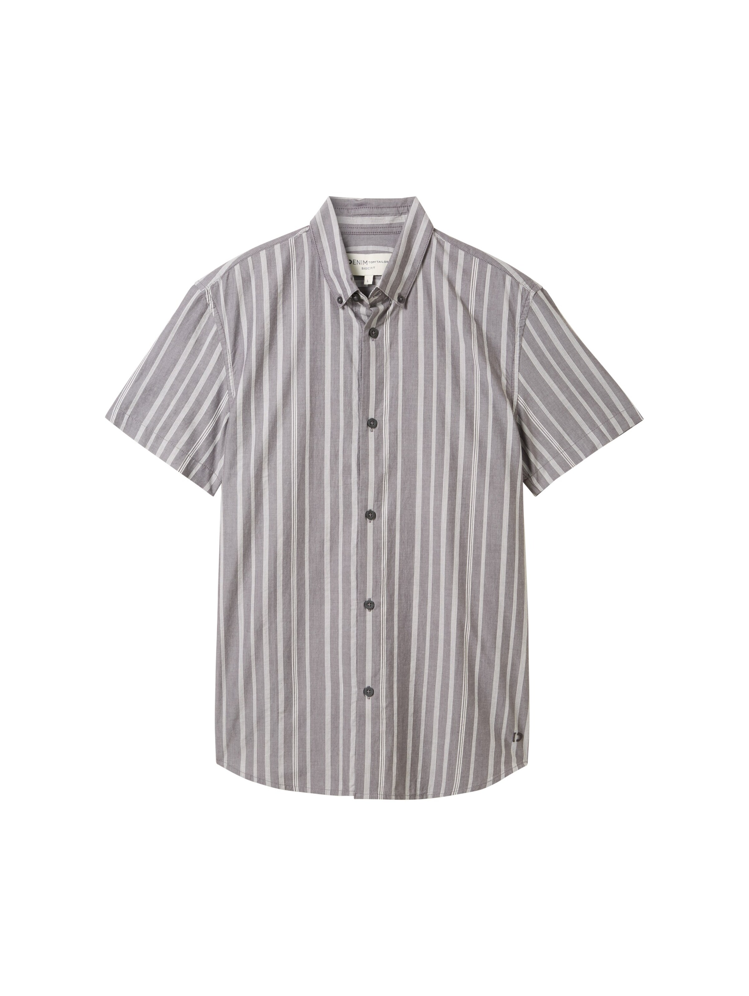 TOM TAILOR DENIM Regular fit Button Up Shirt in Grey: front