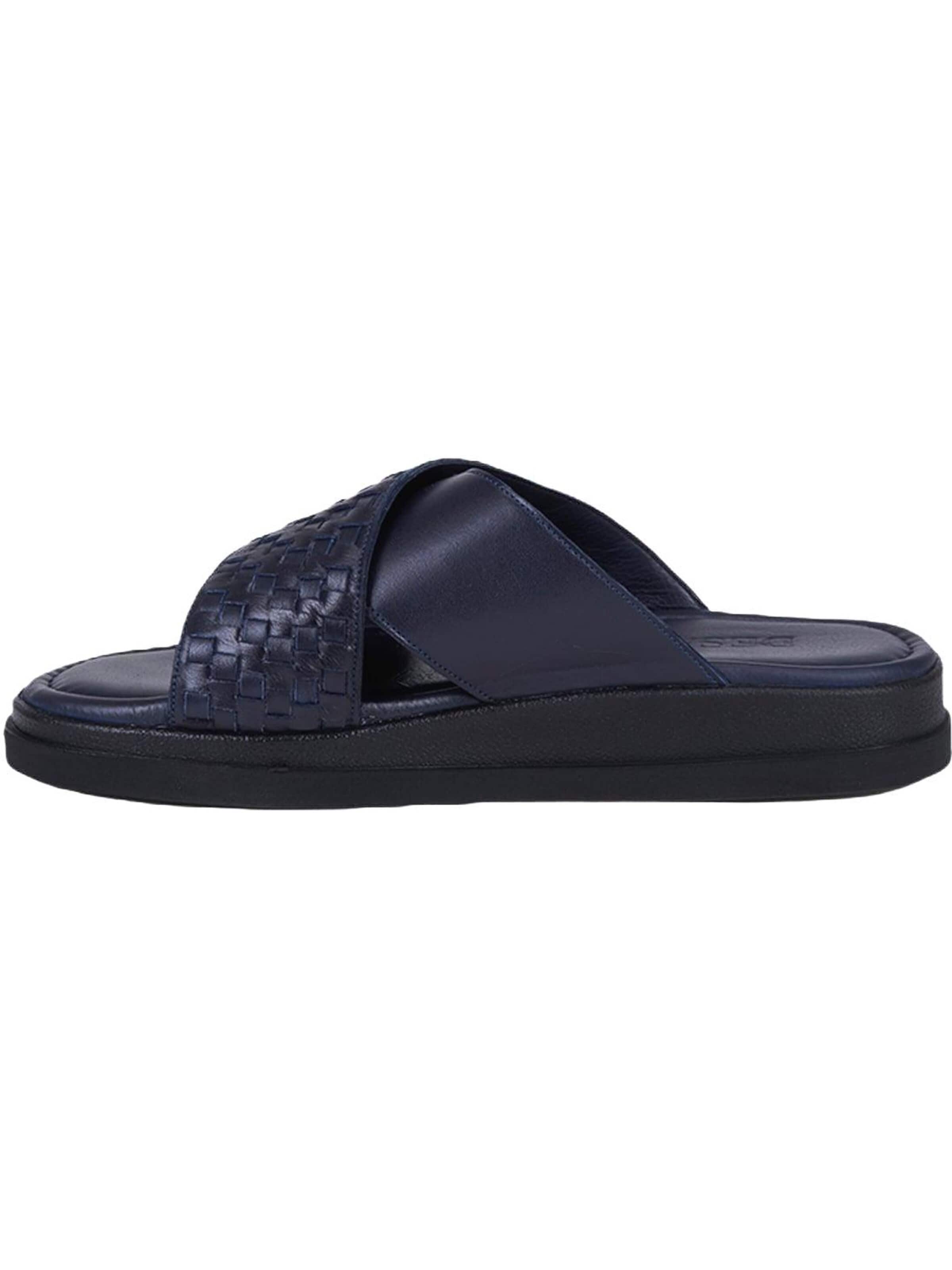 Desa - Zapatos abiertos 'DESA Herren-Pantoletten aus bedrucktem Leder mit gekreuztem Riemen' en azul