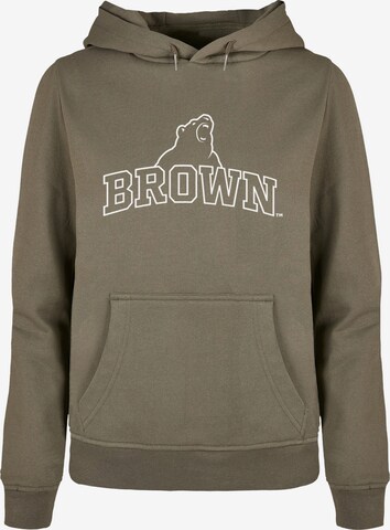Merchcode Sweatshirt 'Brown University - Bear' in Grün: predná strana