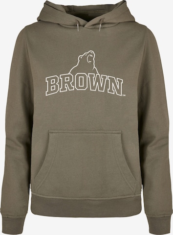 Sweat-shirt 'Brown University - Bear' Merchcode en vert : devant