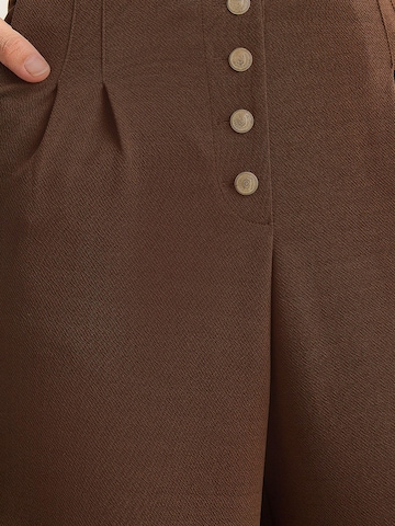 Bianco Lucci Wide leg Bandplooibroek in Bruin