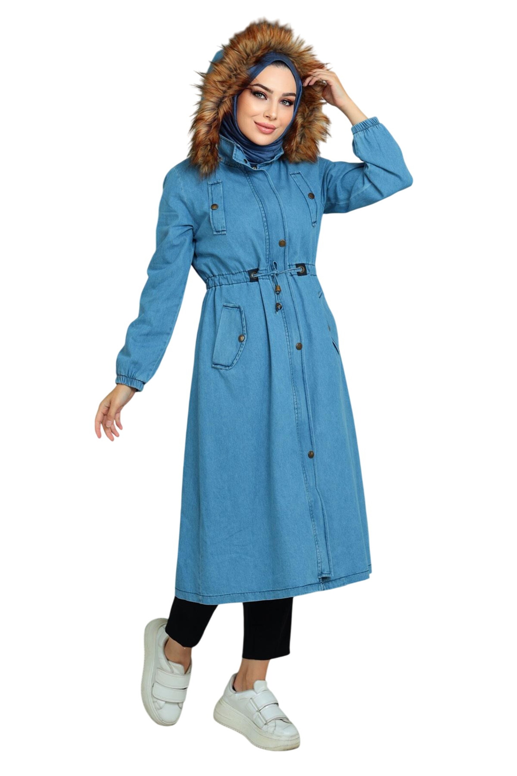 MODAMIHRAM Tussenmantel in Blauw: voorkant